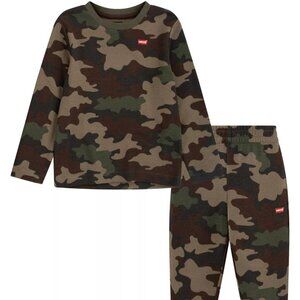 Levi's Baby Boys Camo Thermal Sweatshirt and Joggers 2 Piece Set Sz 12M Pull-On